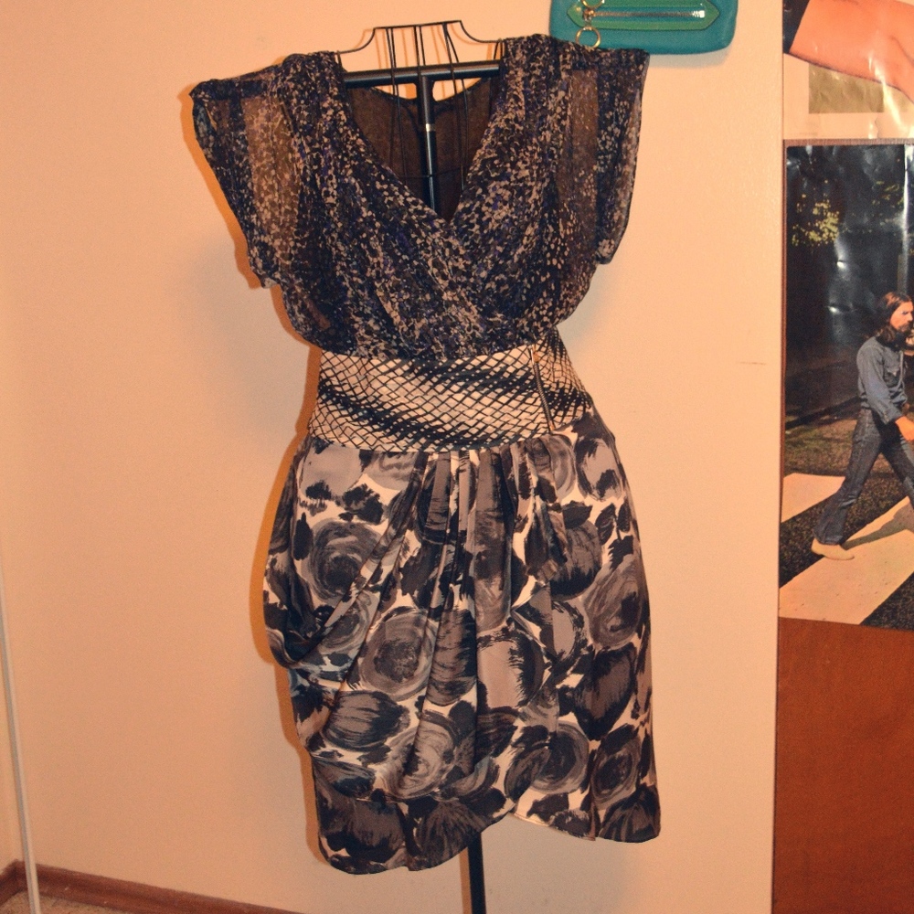 BCBG Multi-Colored Wrap Dress